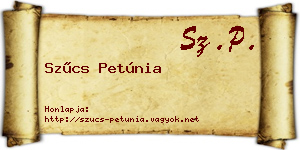 Szűcs Petúnia névjegykártya